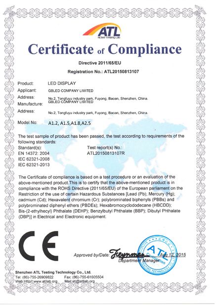China GBLED company Ltd. zertifizierungen